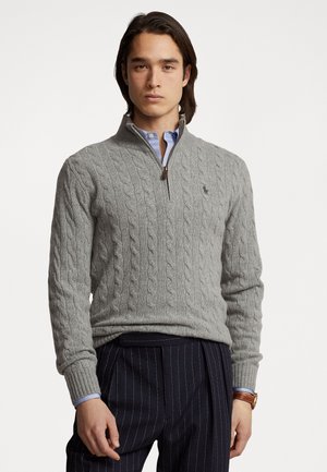 CABLE-KNIT WOOL-CASHMERE JUMPER - Stickad tröja - fawn grey heather