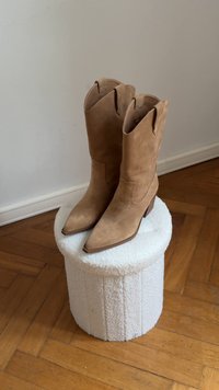 Bershka HIGH-HEEL - Cizme cowboy/biker - beige