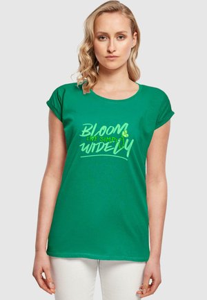 Merchcode BLOOM WIDELY EXTENDED - T-shirts med print - forest green