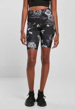 Urban Classics HIGH WAIST AOP CYCLE - Šortky - darkflower