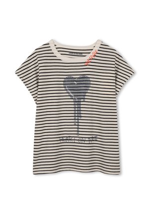 MET KORTE MOUWEN - T-shirt imprimé - ecru/noir