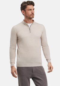 FALKE BASIC NEW MERINO HALFZIP - Maglione - beige mel