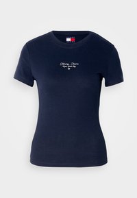 W ESS LOGO EXT - T-shirt med print - dark night navy