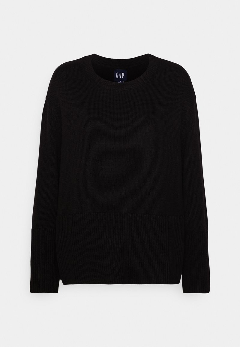 GAP Petite SPLIT HEM CREW - Jumper - black - Zalando.de
