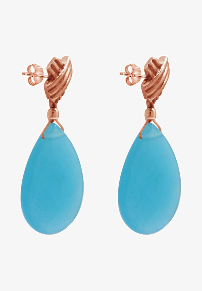 Gemshine CHALCEDON TROPFEN - Earrings - rose gold coloured