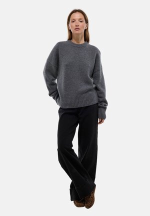 COL ROND AMPLE EN - Pullover - gris chine moyen