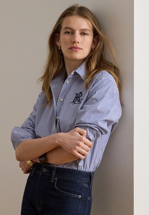 Lauren Ralph Lauren, RELAXED FIT STRIPED STRETCH COTTON SHIRT - Paitapusero - blue/white