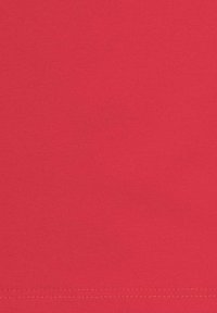 Red cotton fabric with a smooth texture, featuring a consistent uniform color and straight stitching along the edges.