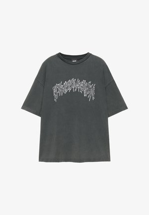 PULL&BEAR, ACID-WASH STWD GRAPHIC - T-SHIRT - T-shirt imprimé - black