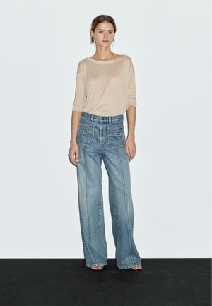 MID-RISE WIDE-LEG - Relaxed fit jeans - blue