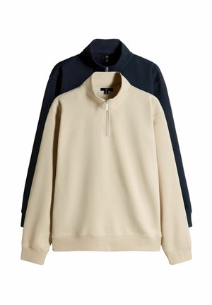 REGULAR FIT - 2 PACK QUARTER ZIP - Sweatshirt - navy/stone