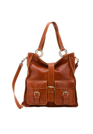 SHOULDER  - Tote bag - cognac