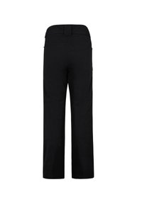 Black pants with a straight cut, made from durable material. Features a high waistband and subtle accent elements. Rear view shown.