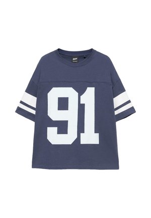 PULL&BEAR, T-SHIRT WITH STWD PATCH - T-shirts print - blue