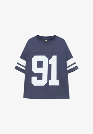 PULL&BEAR, T-SHIRT WITH STWD PATCH - T-shirts print - blue