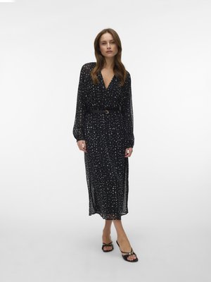 Vero Moda VMHOLLY V NECK BELT DRESS - Dienas kleita - black