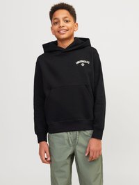 Jack & Jones Junior JORSANTORINI GRAPHIC JNR - Mikina s kapucňou - black