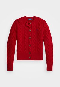 CABLE-KNIT WOOL-CASHMERE CARDIGAN - Cardigan - fireside red