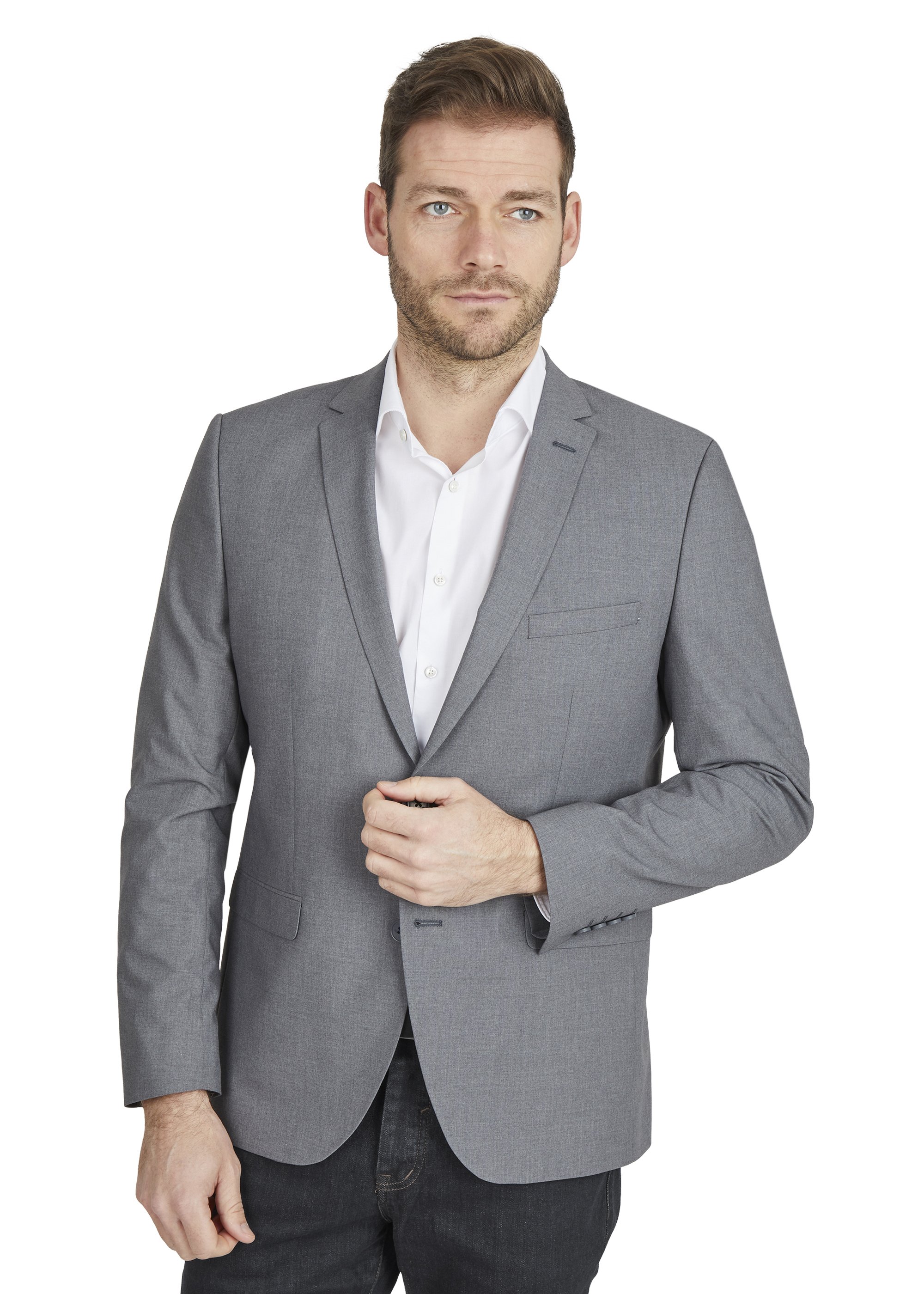 Daniel Hechter Modern Fit Herren Sakko – Baukasten-System In Grau Oder Blau, Mit Stretch