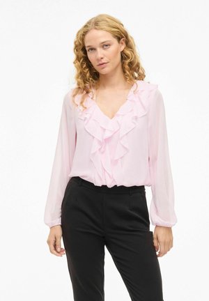 VIANE V-NECK FRILL - NOOS - Blusa - cherry blossom