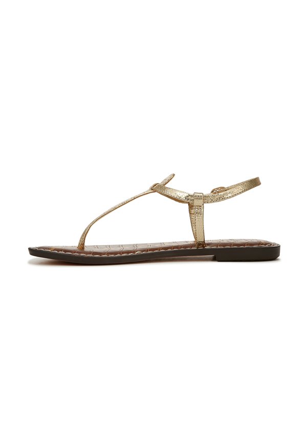 Zehentrenner - amber gold metallic leather