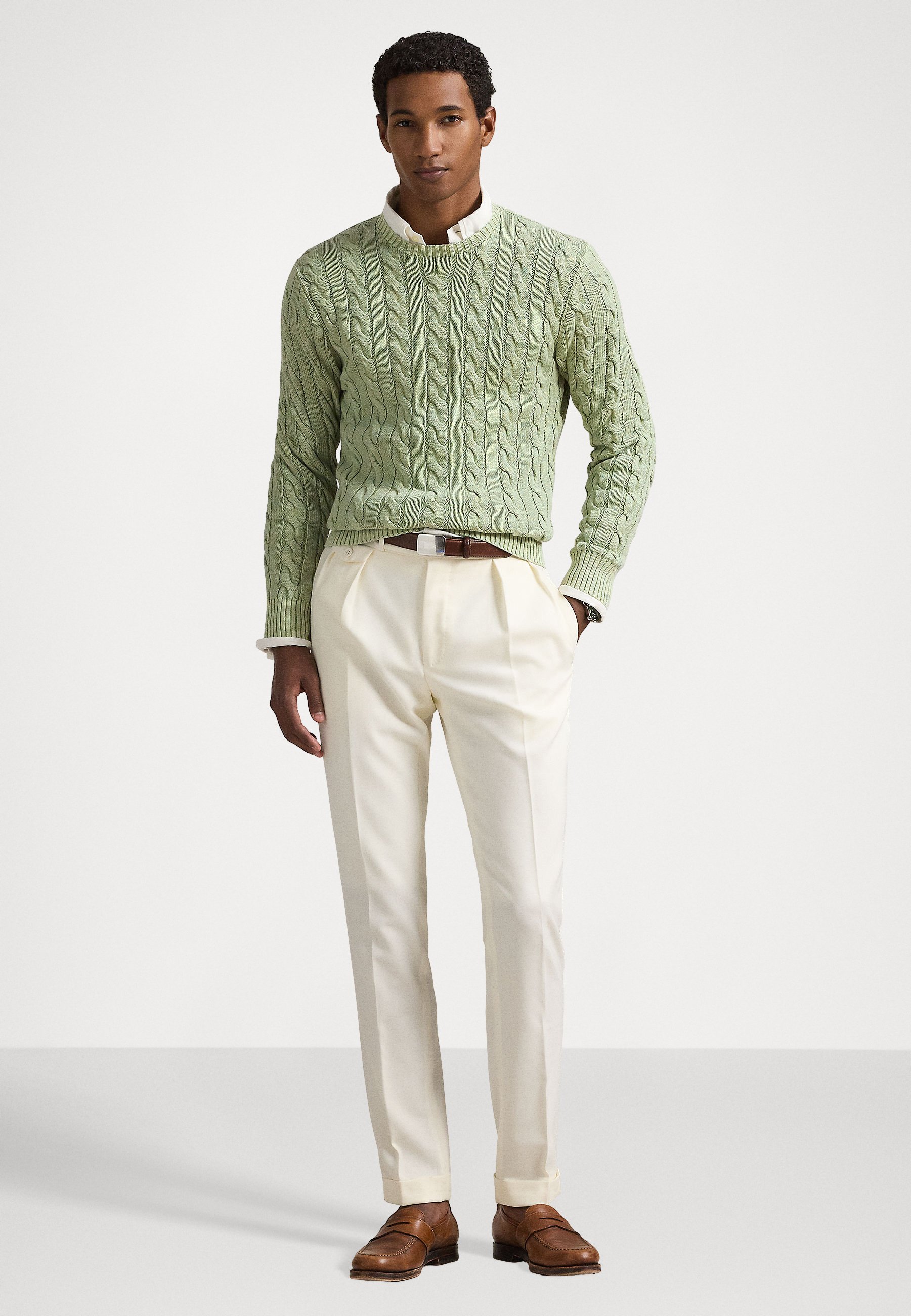 Polo Ralph Lauren CABLE-KNIT MINERAL-DYED COTTON SWEATER