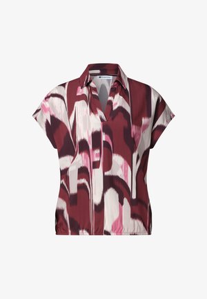 Street One, BLUSENSHIRT MIT HEMDKRAGEN UND ELASTIKSAUM - Blusa - rustic rouge