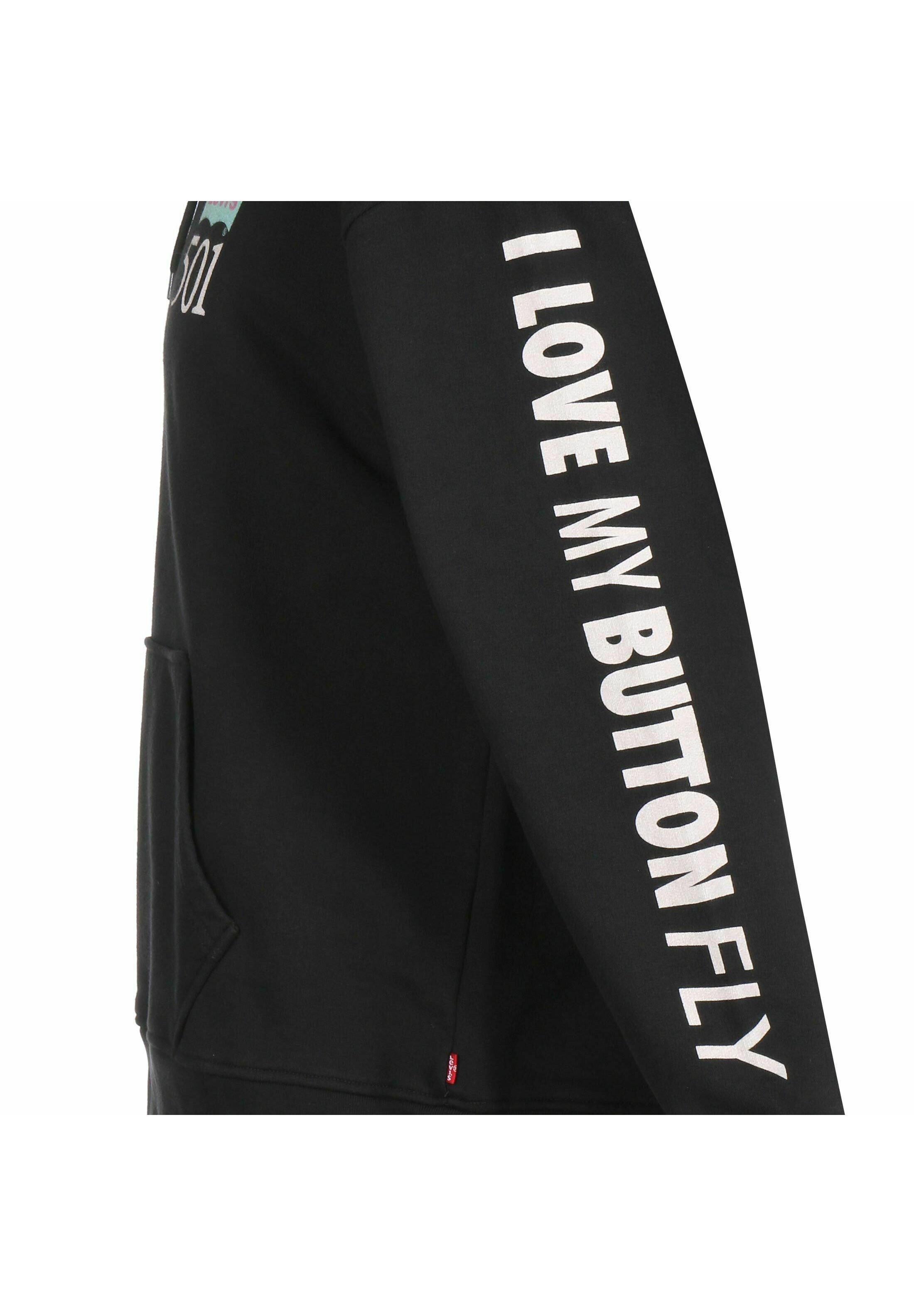 Levi's® RELAXED GRAPHIC - Jersey con capucha - black/negro - Zalando.es