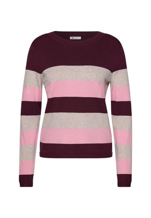 Street One, PULLOVER MIT RUNDHALS UND STREIFEN - Jersey de punto - rustic rouge