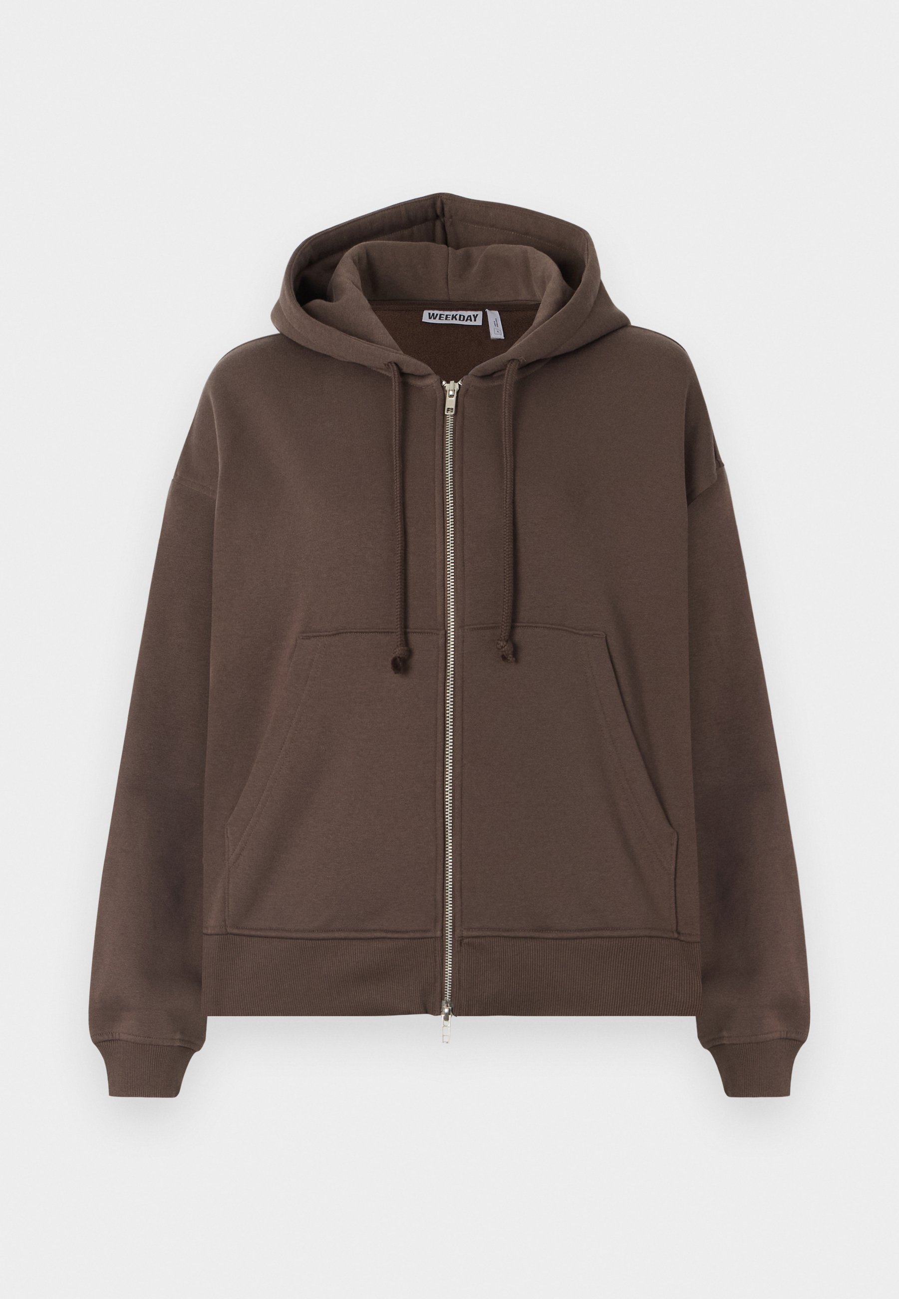Weekday ESSENCE BOXY ZIP HOODIE - Hoodie - brown - Zalando.co.uk
