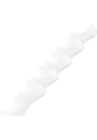 White ankle socks made of lightweight fabric, featuring a low-cut design and smooth texture, stacked in a row.