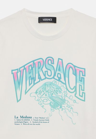 Versace LA MEDUSA VARSITY PRINT UNISEX - Camiseta estampada - white/multicolor