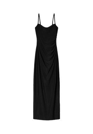 Bershka STRAPPY-MIDI - Haljina od žerseja - black