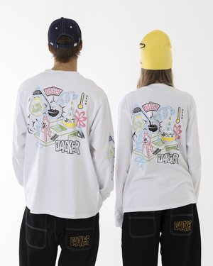 DISTILLERY LONG SLEEVES UNISEX - Top s dlhým rukávom - white