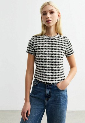 New Look CHECKED BOUCLÈ - Blouse - black pattern
