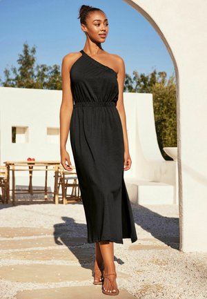 Next ONE SHOULDER JERSEY MIDI DRESS - Trikotāžas kleita - black