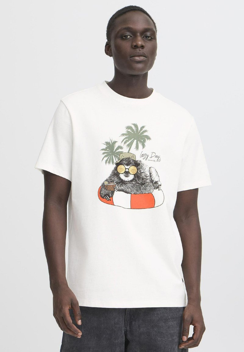 Blend - BHJERRON - T-shirts print - white sloth, Forstør