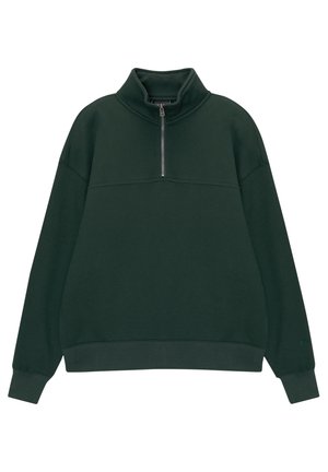 PULL&BEAR HALF ZIP - Sweater - dark green