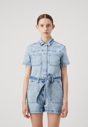 PUFF SLEEVE ROMPER - Jumpsuit - light wash