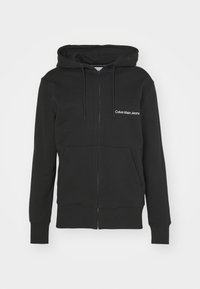 Calvin Klein Jeans INSTITUTIONAL ZIP THROUGH HOODIE - Zip-up sweatshirt - black