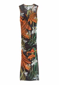 KEW COLLECTION RUCHED FLORAL - Maksi suknelė - black and orange floral print