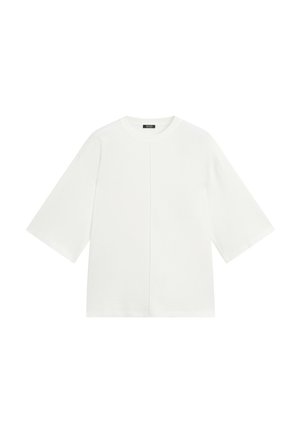 Massimo Dutti, 100% COTTON SHORT SLEEVE SEAMED T-SHIRT - Long sleeved top - white
