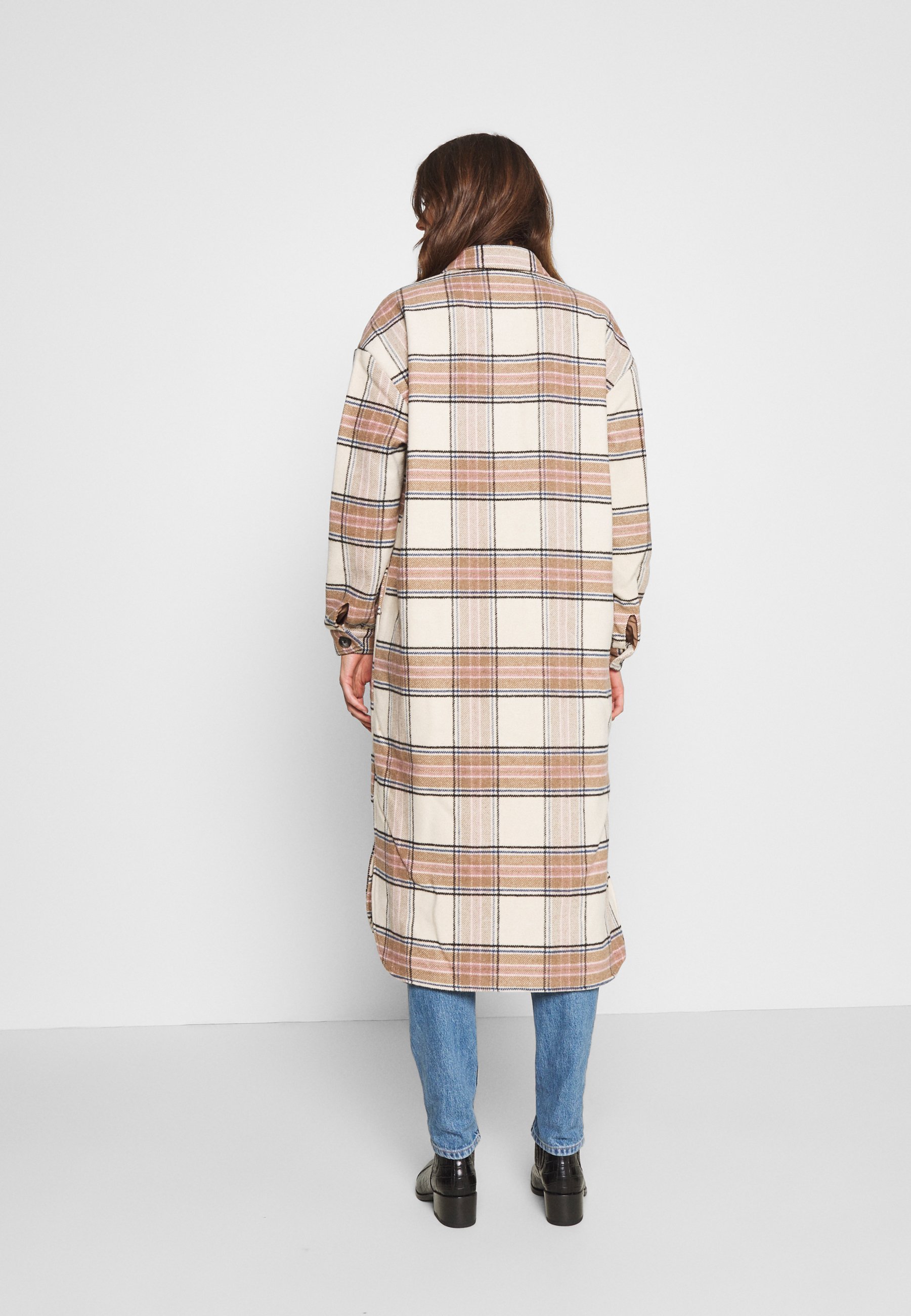 multi coloured check coat