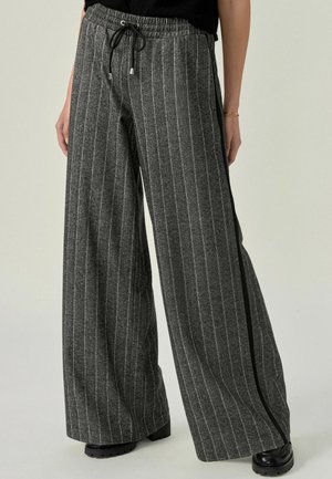 BRUSHED WIDE LEG  - Tracksuit bottoms - charcoal grey