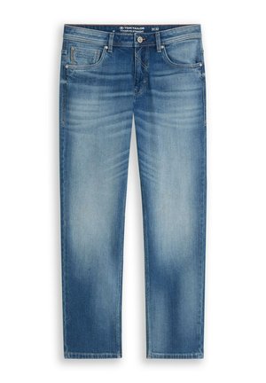 TOM TAILOR, TTMARVIN STRAIGHT JEANS MIT STRETCH - Straight leg jeans - heavy used mid blue denim