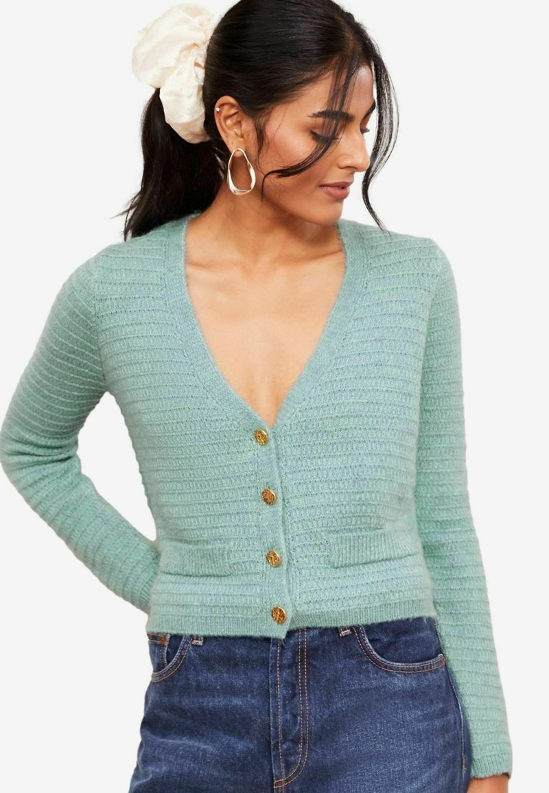 Friends Like These REGULAR FIT - TEXTURED V-NECK  - Kardiganas - green