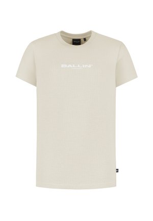 REGULAR FIT CREWNECK - T-shirt print - sand
