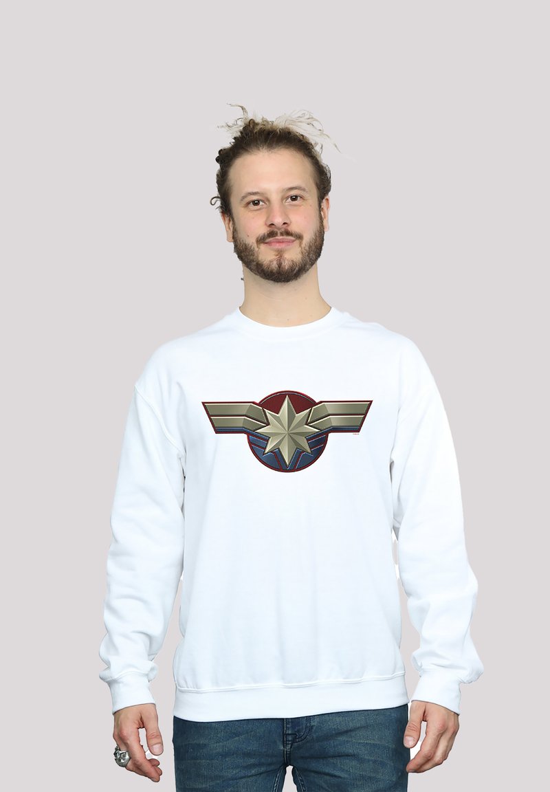 F4NT4STIC MARVEL CAPTAIN MARVEL CHEST EMBLEM PREMIUM SUPERHELDEN IRON MA - T-shirt à manches longues - white
