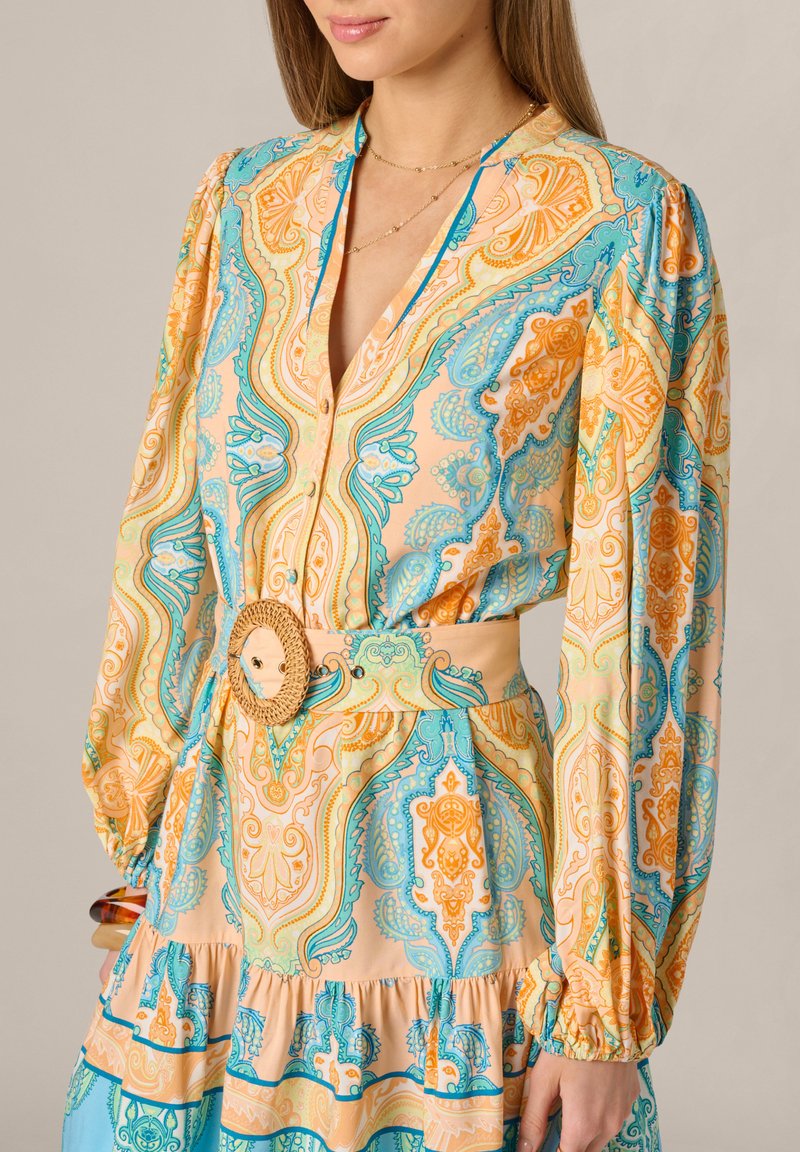 adrianna papell printed shirt dress Adrianna Papell Women's Taffeta Shirt Midi Dress