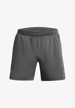 Pelēki sporta šorti, kas izgatavoti no viegla materiāla. Elastīgs jostasvieta, plakani šuvi un Under Armour logo kreisajā augšstilbā. Bez kabatām.
